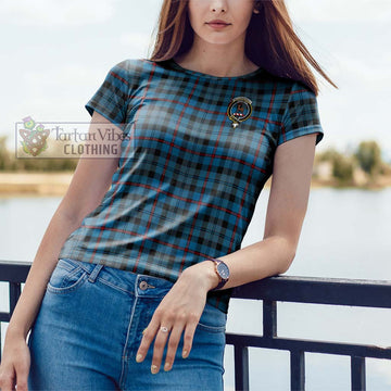 MacCorquodale (McCorquodale) Tartan Cotton T-Shirt with Family Crest - Tartan Vibes Clothing