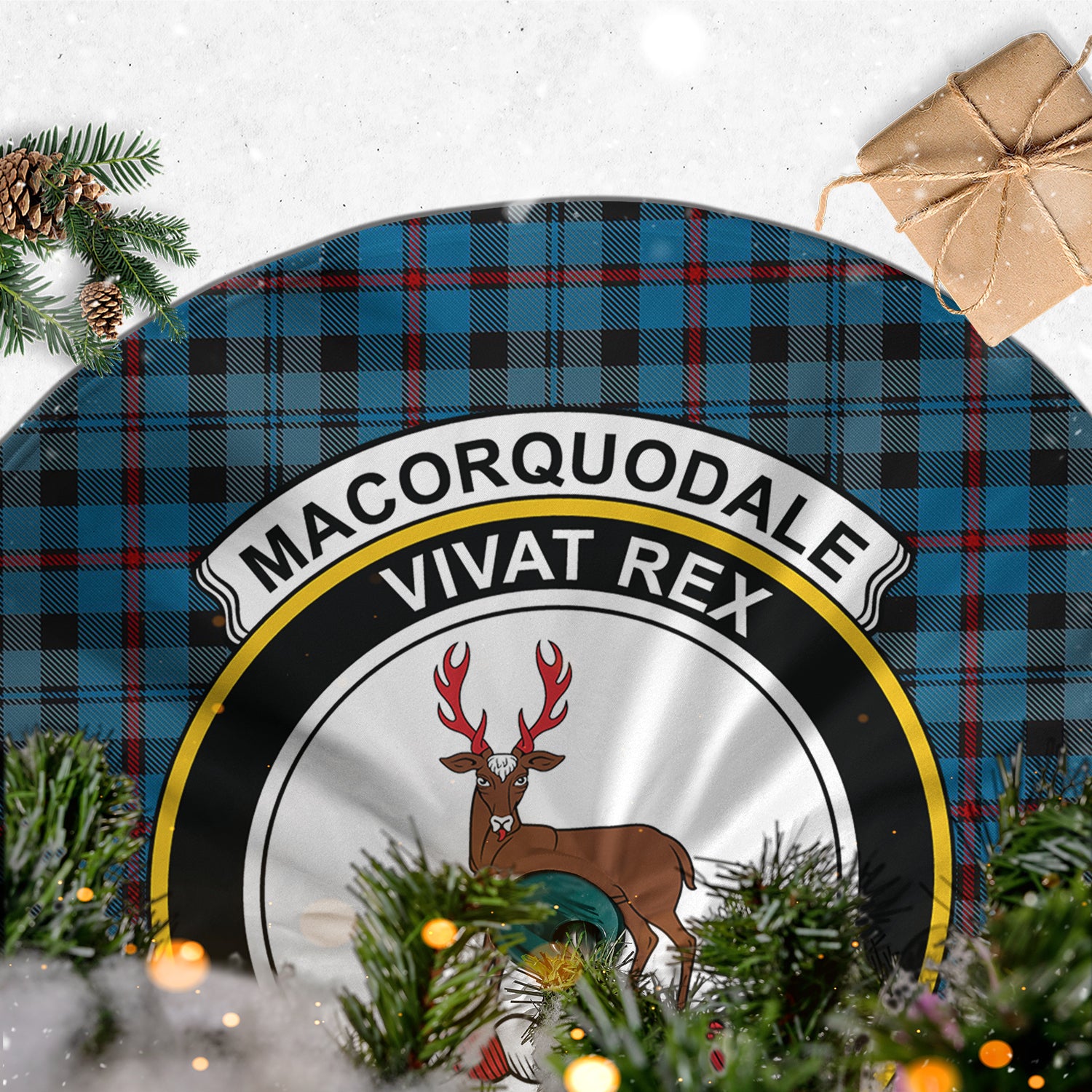 MacCorquodale (McCorquodale) Tartan Christmas Tree Skirt with Family Crest - Tartan Vibes Clothing
