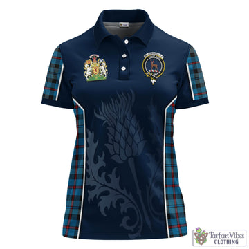 MacCorquodale (McCorquodale) Tartan Women's Polo Shirt with Family Crest and Scottish Thistle Vibes Sport Style - Tartan Vibes Clothing