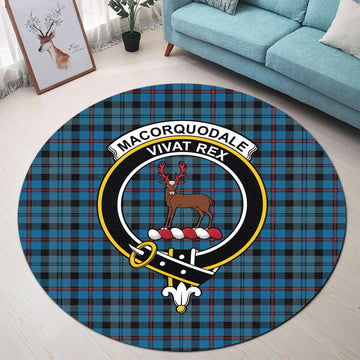 MacCorquodale (McCorquodale) Tartan Round Rug with Family Crest - Tartan Vibes Clothing