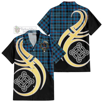 MacCorquodale (McCorquodale) Tartan Hawaiian Shirt with Family Crest and Celtic Symbol Style - Tartan Vibes Clothing