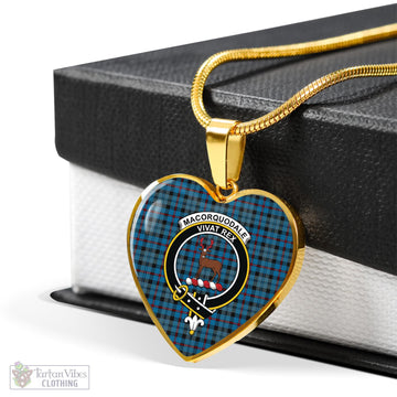 MacCorquodale Tartan Heart Necklace with Family Crest