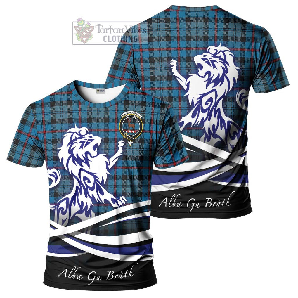 MacCorquodale (McCorquodale) Tartan Cotton T-shirt with Alba Gu Brath Regal Lion Emblem Women's Shirt - Tartan Vibes Clothing