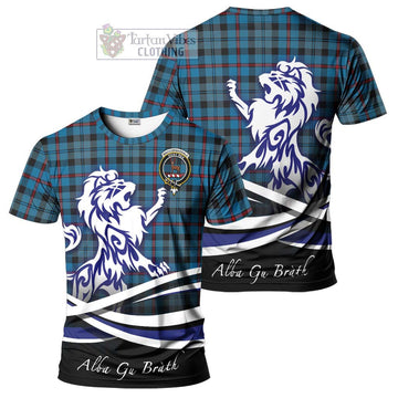 MacCorquodale (McCorquodale) Tartan Cotton T-shirt with Alba Gu Brath Regal Lion Emblem Women's Shirt - Tartan Vibes Clothing