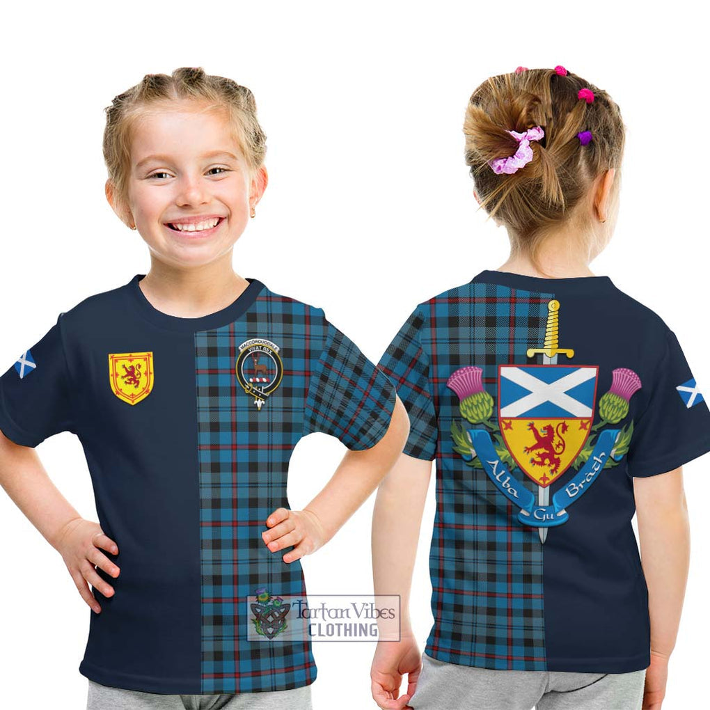 MacCorquodale (McCorquodale) Tartan Kid T-Shirt Alba with Scottish Lion Royal Arm Half Style - Tartan Vibes Clothing
