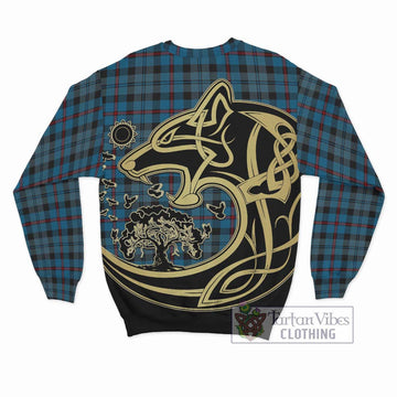 MacCorquodale (McCorquodale) Tartan Sweatshirt with Family Crest Celtic Wolf Style - Tartan Vibes Clothing