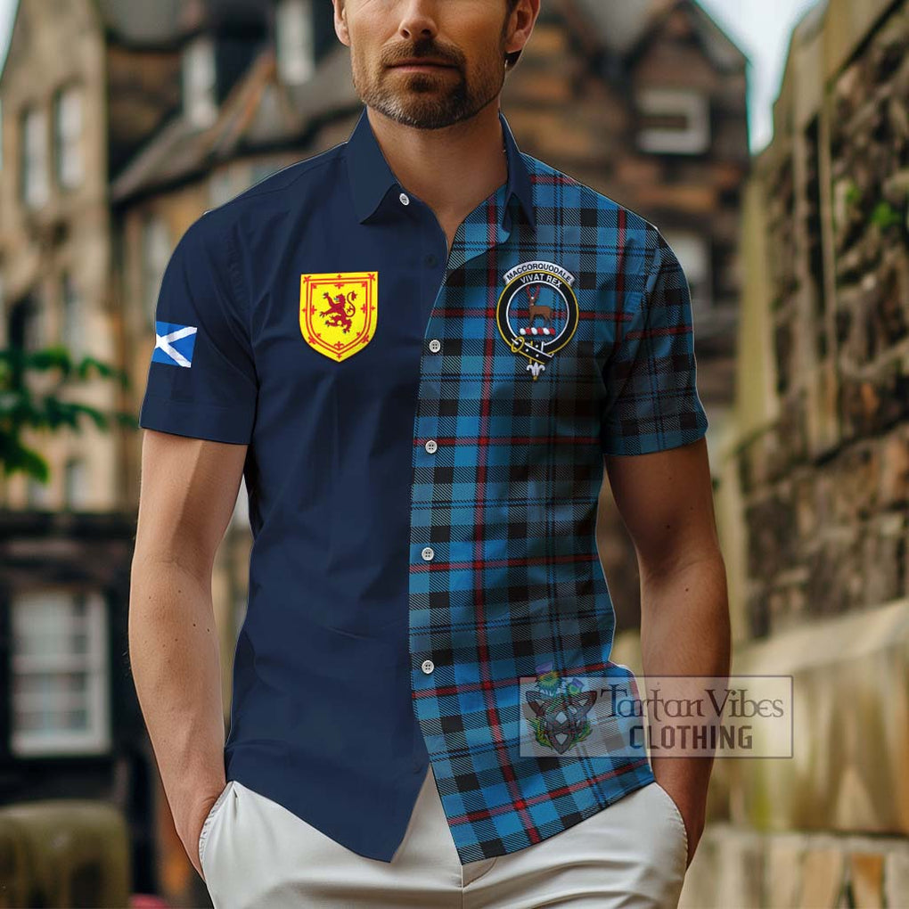 MacCorquodale (McCorquodale) Tartan Hawaiian Shirt Alba with Scottish Lion Royal Arm Half Style - Tartan Vibes Clothing