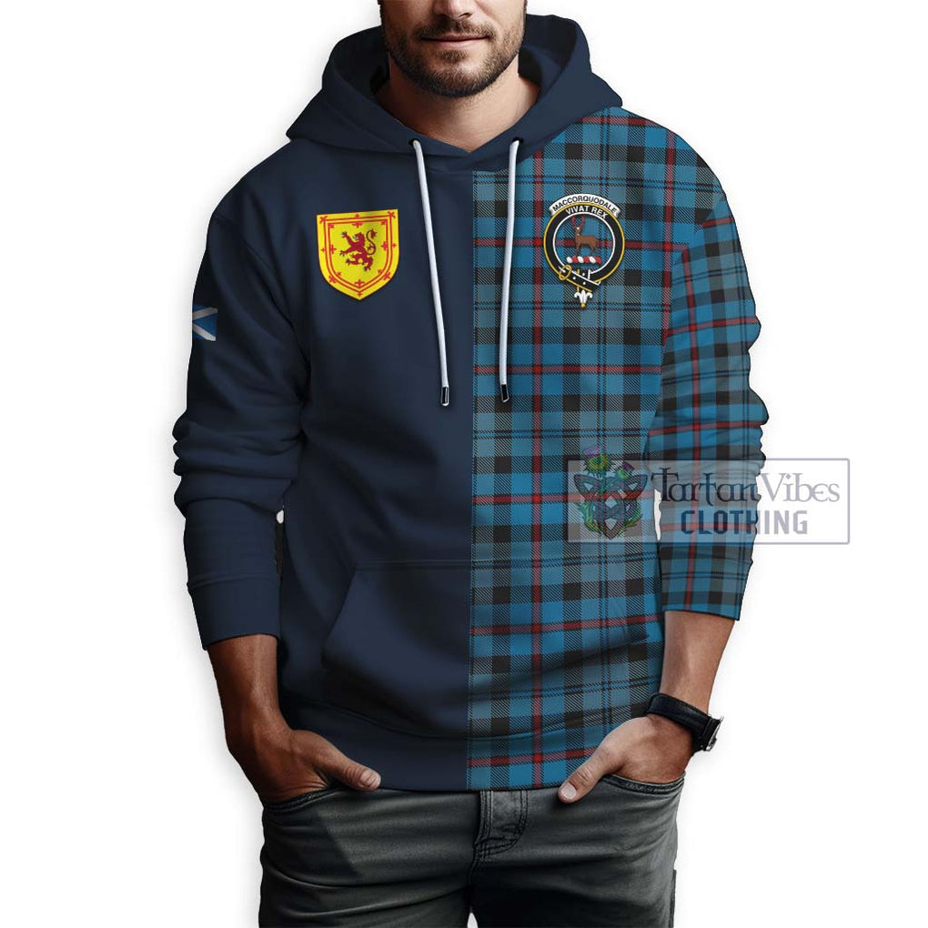 MacCorquodale (McCorquodale) Tartan Hoodie Alba with Scottish Lion Royal Arm Half Style - Tartan Vibes Clothing