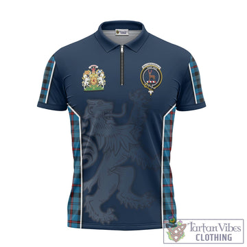 MacCorquodale (McCorquodale) Tartan Zipper Polo Shirt with Family Crest and Lion Rampant Vibes Sport Style - Tartan Vibes Clothing