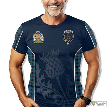 MacCorquodale Tartan T-Shirt with Family Crest and Scottish Thistle Vibes Sport Style