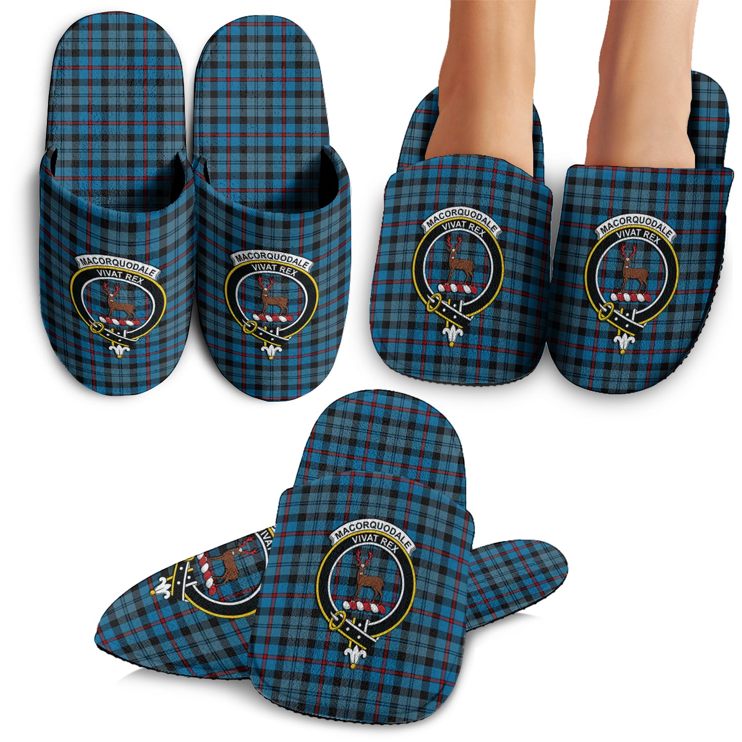 MacCorquodale (McCorquodale) Tartan Home Slippers with Family Crest - Tartan Vibes Clothing