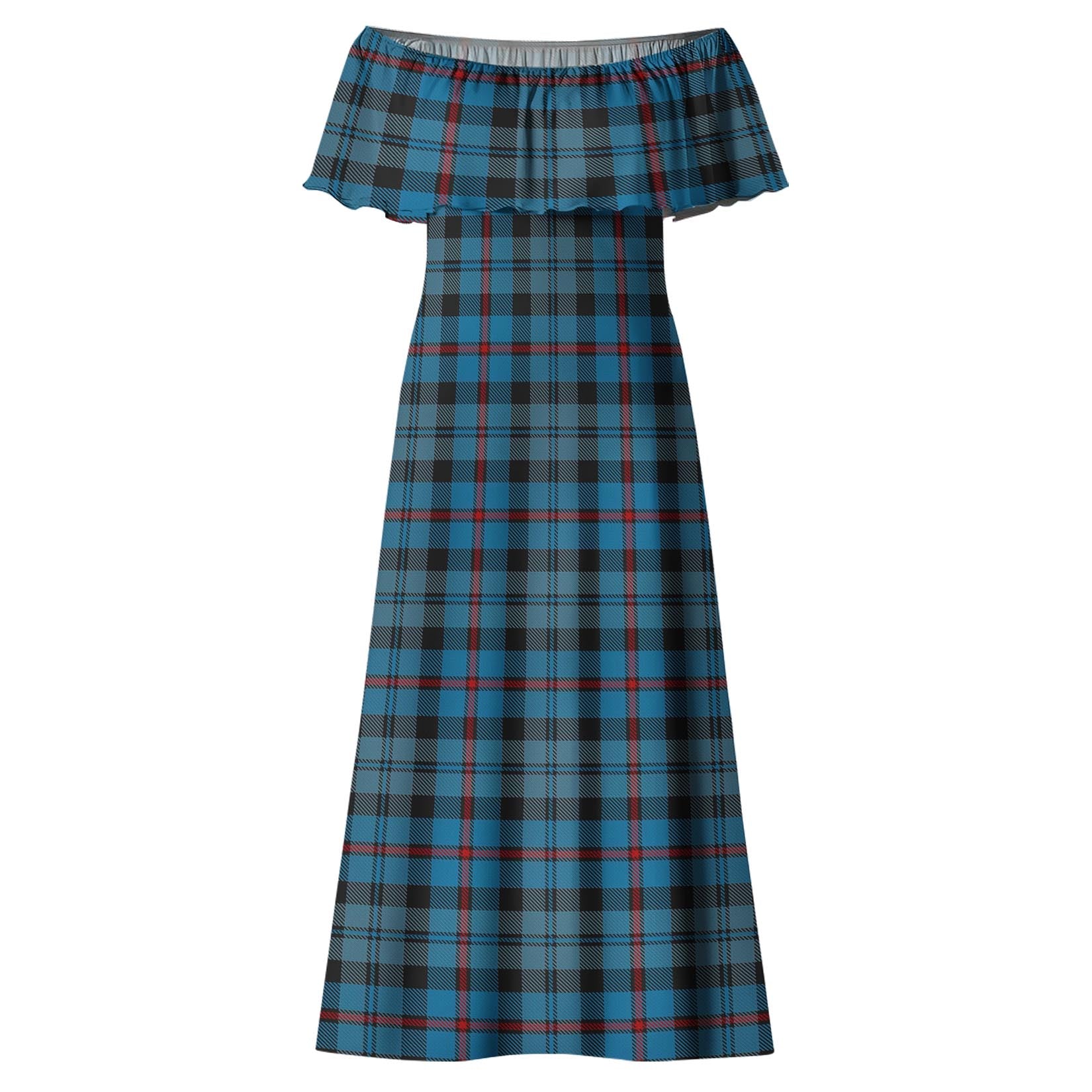 MacCorquodale (McCorquodale) Tartan Off Shoulder Long Dress - Tartan Vibes Clothing