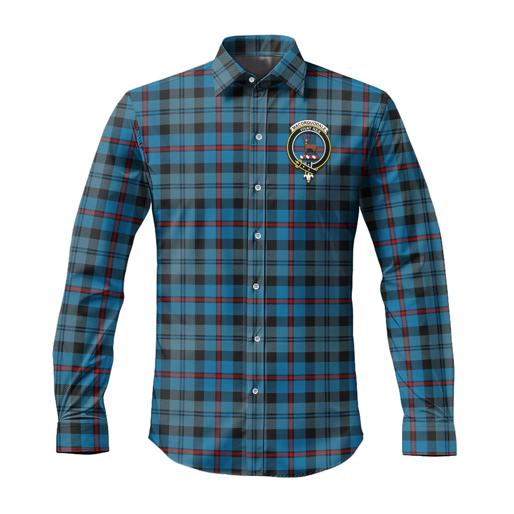 MacCorquodale (McCorquodale) Tartan Long Sleeve Button Up Shirt with Family Crest Men's Shirt - Tartan Vibes Clothing