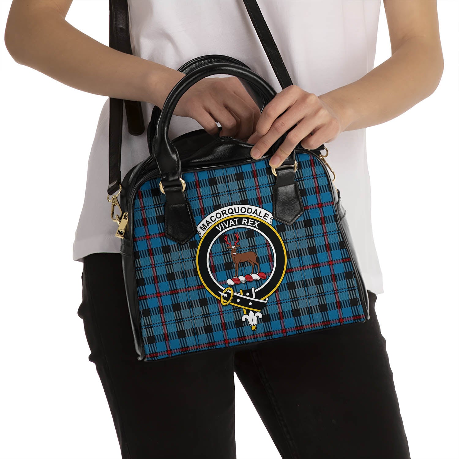 MacCorquodale (McCorquodale) Tartan Shoulder Handbags with Family Crest - Tartan Vibes Clothing