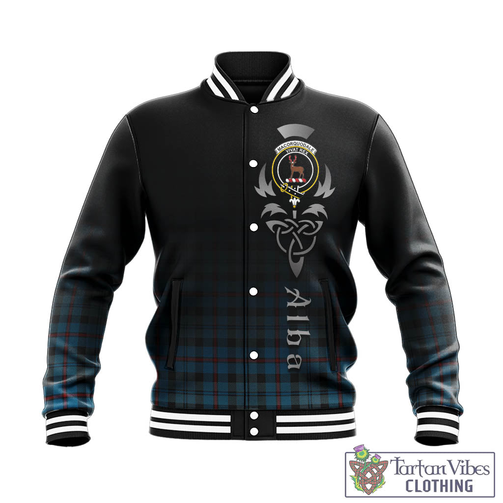 MacCorquodale (McCorquodale) Tartan Baseball Jacket Featuring Alba Gu Brath Family Crest Celtic Inspired - Tartan Vibes Clothing