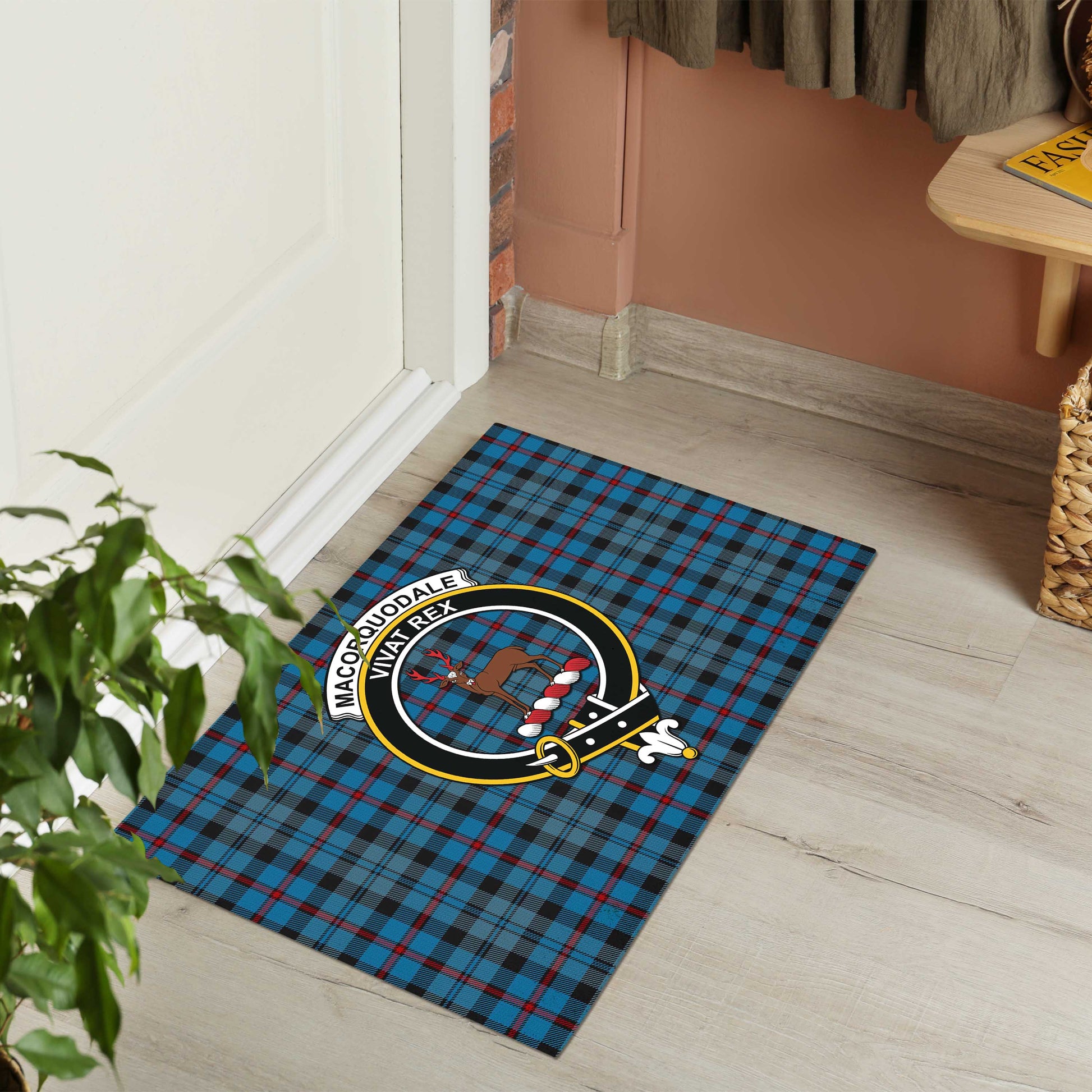 MacCorquodale (McCorquodale) Tartan Rubber Doormat with Family Crest - Tartan Vibes Clothing