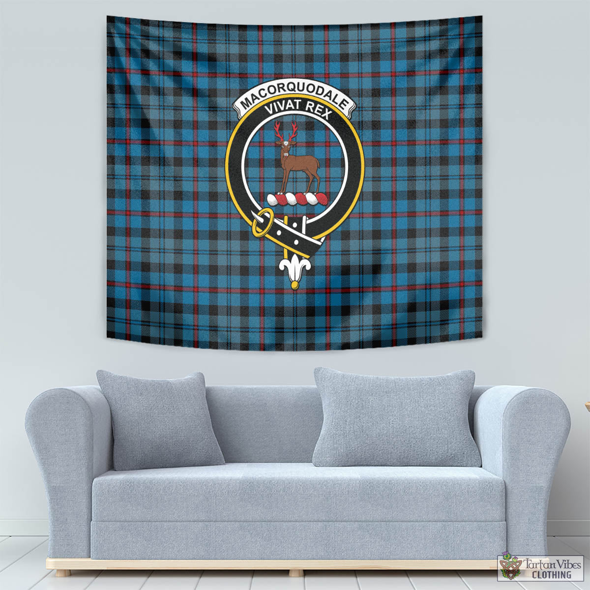 MacCorquodale (McCorquodale) Tartan Tapestry Wall Hanging and Home Decor for Room with Family Crest - Tartan Vibes Clothing