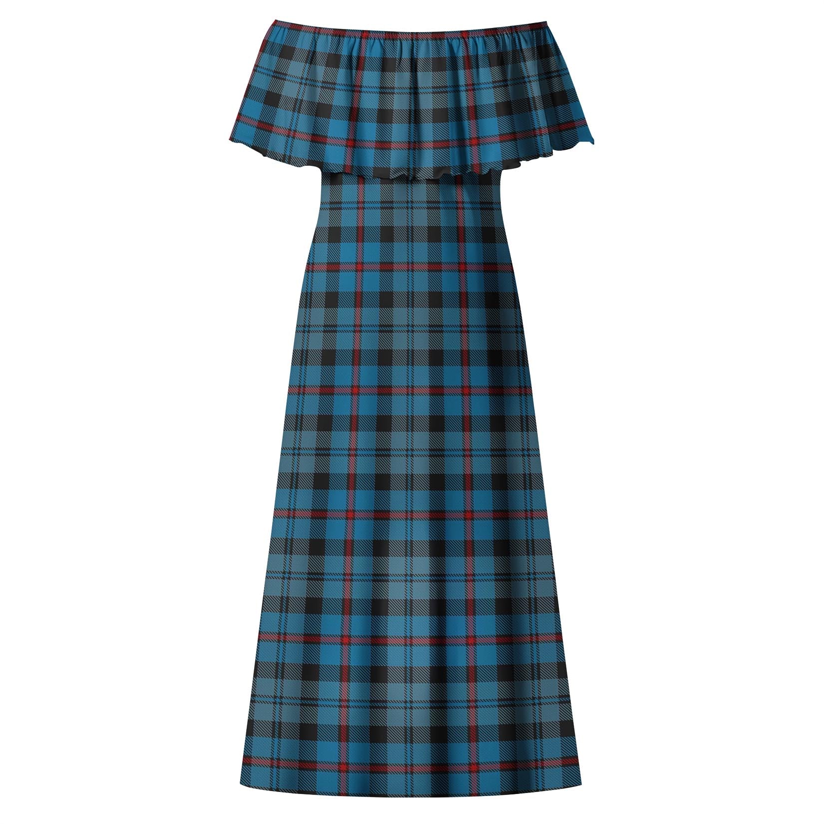 MacCorquodale (McCorquodale) Tartan Off Shoulder Long Dress - Tartan Vibes Clothing