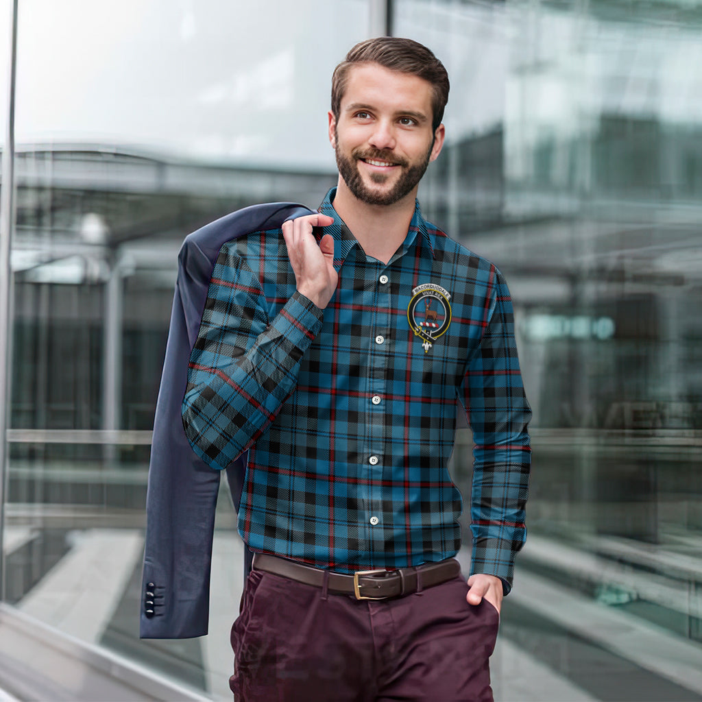 MacCorquodale (McCorquodale) Tartan Long Sleeve Button Up Shirt with Family Crest - Tartan Vibes Clothing