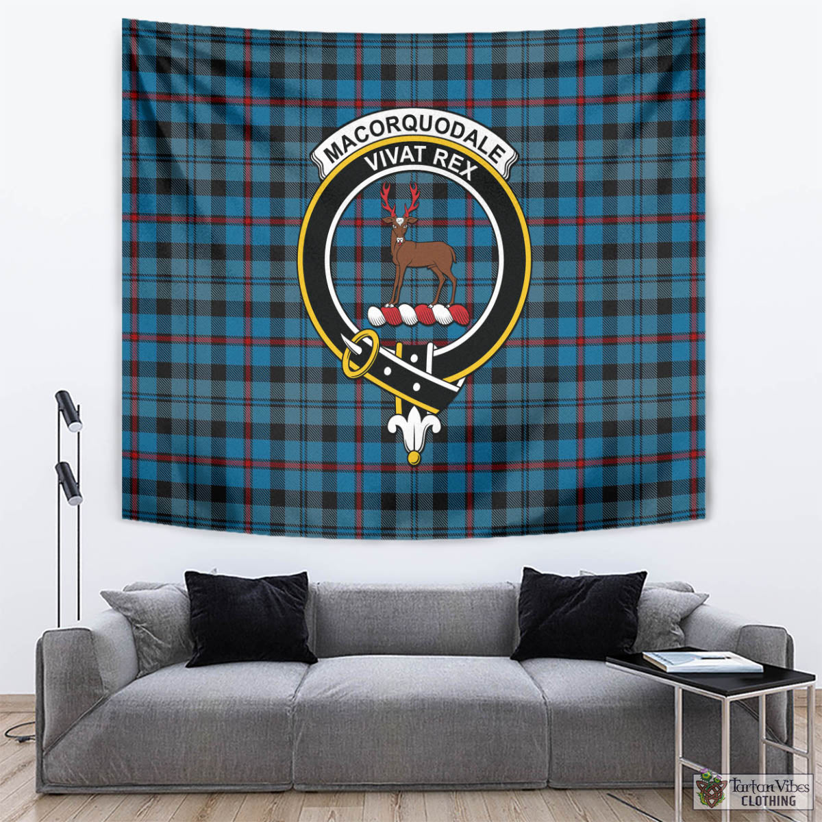 MacCorquodale (McCorquodale) Tartan Tapestry Wall Hanging and Home Decor for Room with Family Crest - Tartan Vibes Clothing