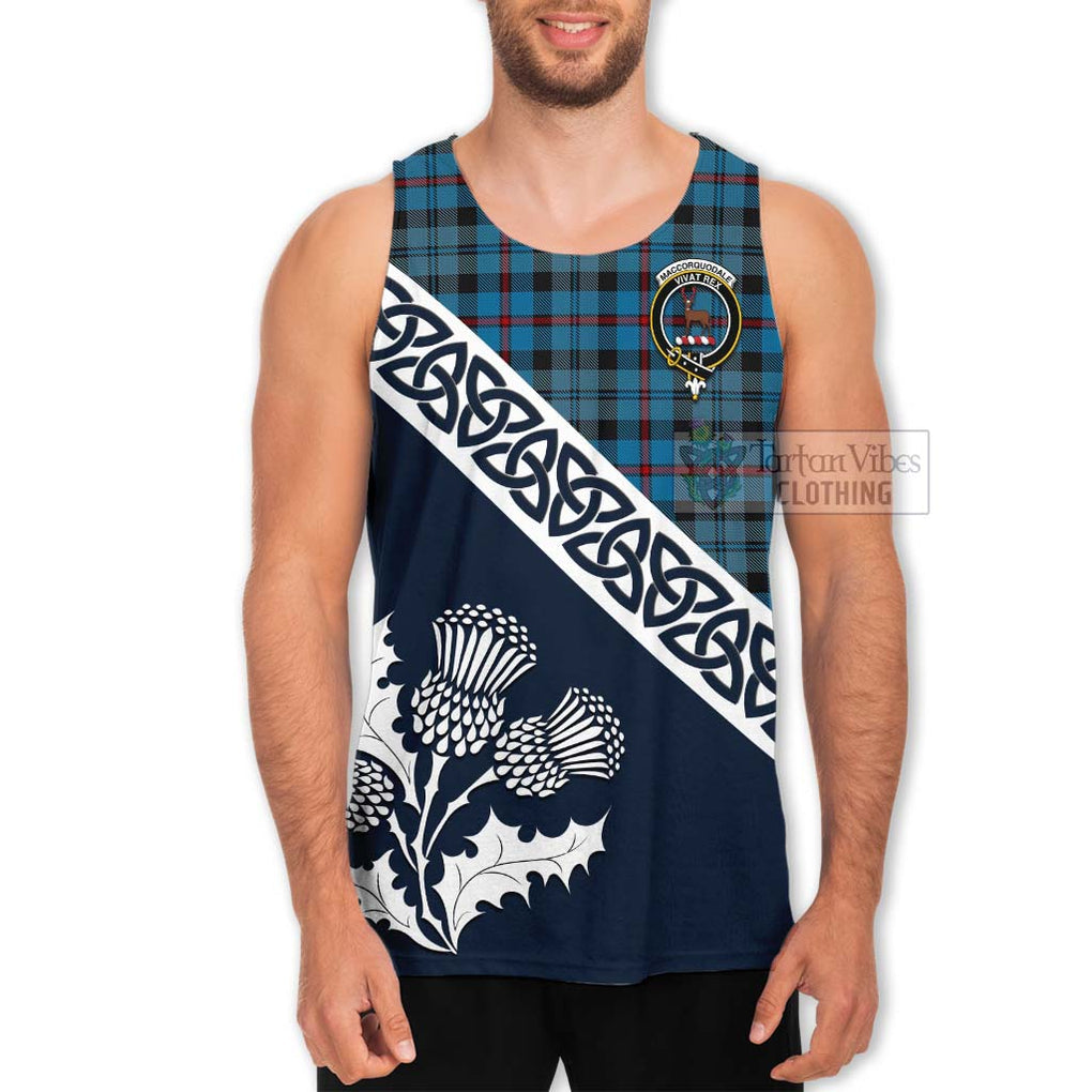 MacCorquodale (McCorquodale) Tartan Men's Tank Top Featuring Thistle and Scotland Map Men - Tartan Vibes Clothing