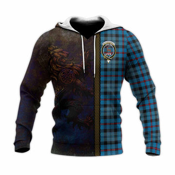MacCorquodale (McCorquodale) Tartan Family Crest Knitted Hoodie Alba Gu Brath Be Brave Lion Ancient Style Unisex Knitted Pullover Hoodie - Tartan Vibes Clothing