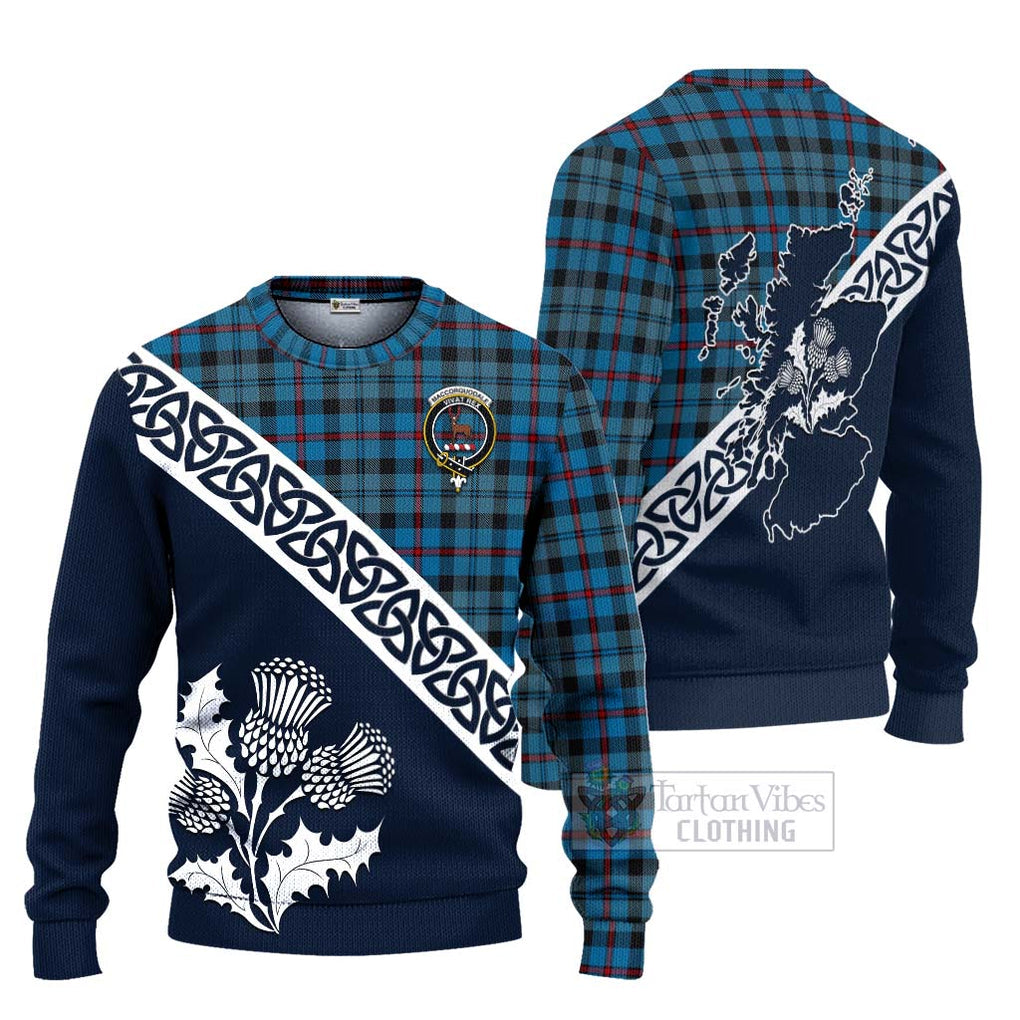 MacCorquodale (McCorquodale) Tartan Ugly Sweater Featuring Thistle and Scotland Map Unisex - Tartan Vibes Clothing