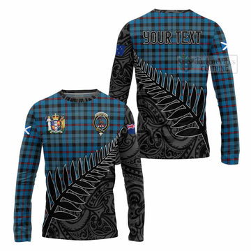 MacCorquodale (McCorquodale) Crest Tartan Long Sleeve T-Shirt with New Zealand Silver Fern Half Style Unisex - Tartan Vibes Clothing