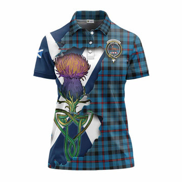 MacCorquodale (McCorquodale) Tartan Family Crest Women's Polo Shirt Scottish Thistle Celtic Inspired Women - Tartan Vibes Clothing