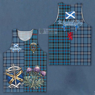 MacCorquodale (McCorquodale) Tartan Men's Tank Top Happy St. Andrew's Day Half Tartan Style Men - Tartan Vibes Clothing