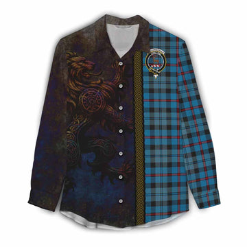 MacCorquodale (McCorquodale) Tartan Family Crest Women's Casual Shirt Alba Gu Brath Be Brave Lion Ancient Style Female - Tartan Vibes Clothing