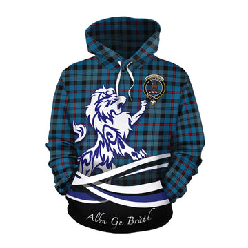 MacCorquodale (McCorquodale) Tartan Cotton Hoodie with Alba Gu Brath Regal Lion Emblem Pullover Hoodie XS - Tartan Vibes Clothing
