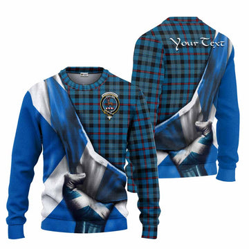 MacCorquodale (McCorquodale) Tartan Knitted Sweater with Family Crest Scotland Patriotic Style Unisex - Tartan Vibes Clothing