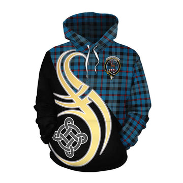MacCorquodale (McCorquodale) Tartan Cotton Hoodie with Family Crest and Celtic Symbol Style Pullover Hoodie XS - Tartan Vibes Clothing
