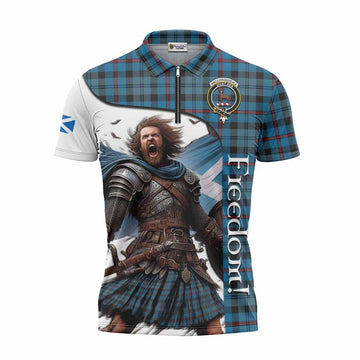 MacCorquodale (McCorquodale) Crest Tartan Zipper Polo Shirt Inspired by the Freedom of Scottish Warrior Unisex - Tartan Vibes Clothing