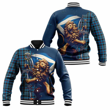MacCorquodale (McCorquodale) Tartan Family Crest Baseball Jacket with Scottish Majestic Lion Unisex - Tartan Vibes Clothing