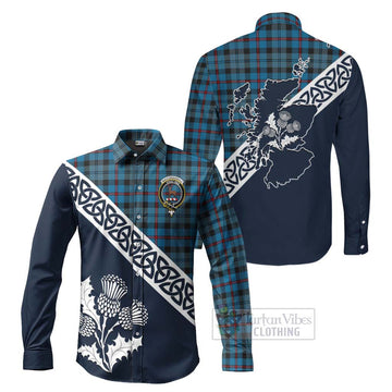 MacCorquodale (McCorquodale) Tartan Long Sleeve Button Shirt Featuring Thistle and Scotland Map Men's Shirt S - Tartan Vibes Clothing