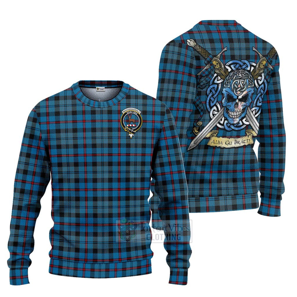 MacCorquodale (McCorquodale) Tartan Ugly Sweater with Family Crest Celtic Skull Style Unisex - Tartan Vibes Clothing