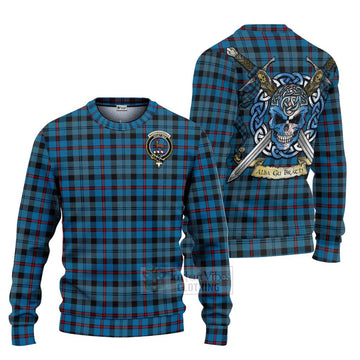 MacCorquodale (McCorquodale) Tartan Ugly Sweater with Family Crest Celtic Skull Style Unisex - Tartan Vibes Clothing