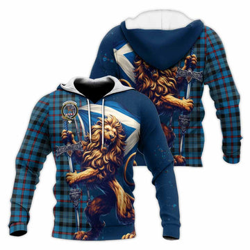 MacCorquodale (McCorquodale) Tartan Family Crest Knitted Hoodie with Scottish Majestic Lion Unisex Knitted Pullover Hoodie - Tartan Vibes Clothing