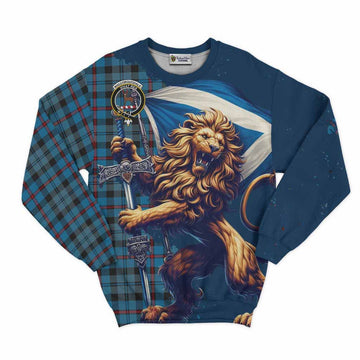 MacCorquodale (McCorquodale) Tartan Family Crest Sweatshirt with Scottish Majestic Lion Unisex - Tartan Vibes Clothing