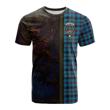 Tartan Vibes Clothing MacCorquodale (McCorquodale) Tartan Family Crest Cotton T-shirt Alba Gu Brath Be Brave Lion Ancient Style