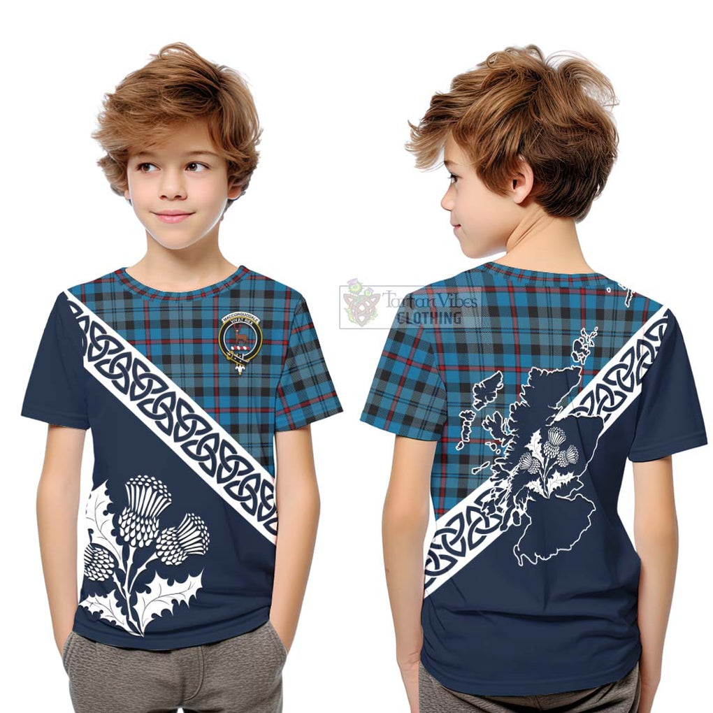 MacCorquodale (McCorquodale) Tartan Kid T-Shirt Featuring Thistle and Scotland Map Youth XL Size14 - Tartan Vibes Clothing