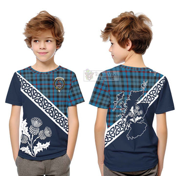 MacCorquodale (McCorquodale) Tartan Kid T-Shirt Featuring Thistle and Scotland Map Youth XL Size14 - Tartan Vibes Clothing