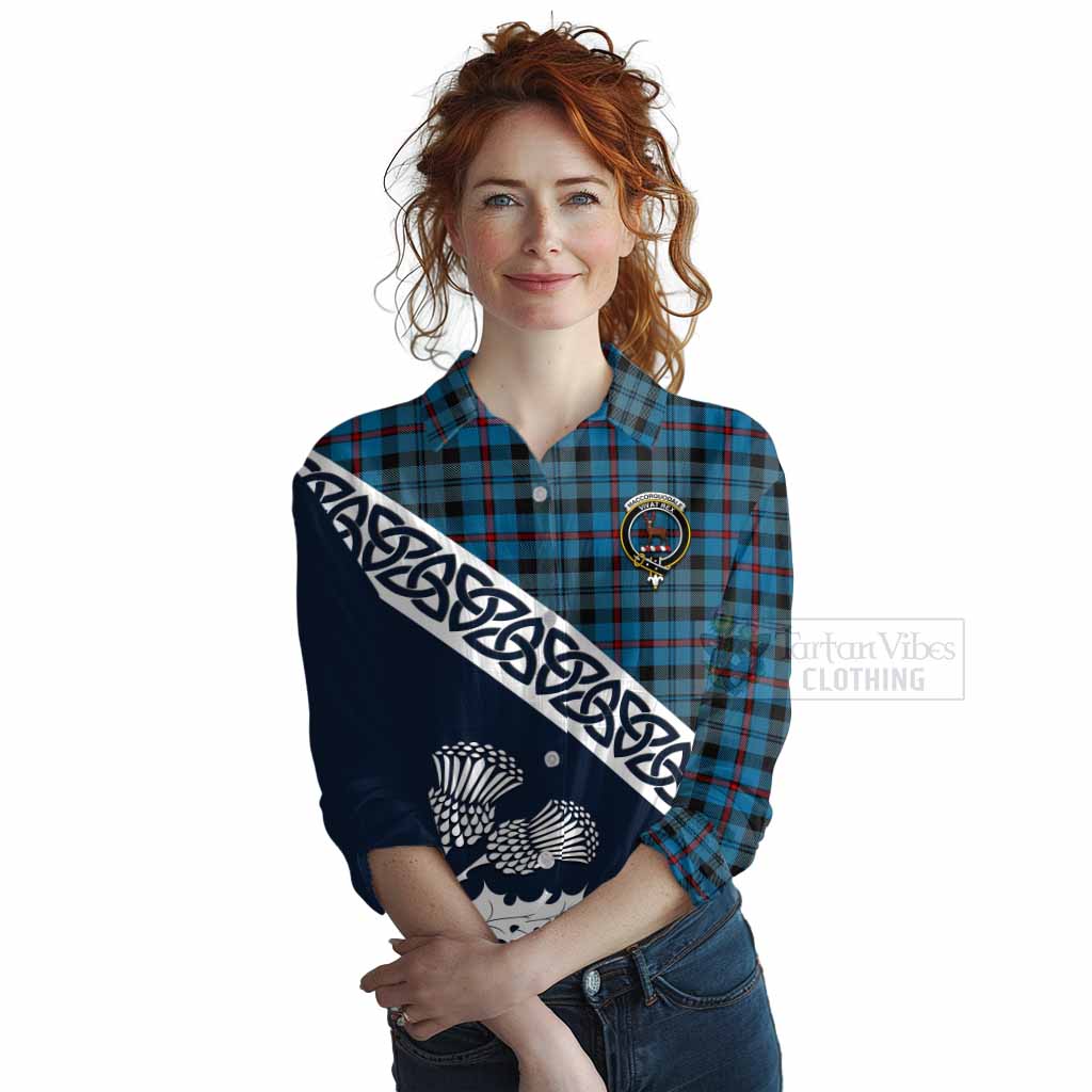 MacCorquodale (McCorquodale) Tartan Women's Casual Shirt Featuring Thistle and Scotland Map Female - Tartan Vibes Clothing