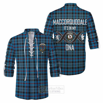 MacCorquodale (McCorquodale) Tartan Ghillie Kilt Shirt with Family Crest DNA In Me Style Men - Tartan Vibes Clothing