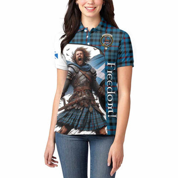 MacCorquodale (McCorquodale) Crest Tartan Women's Polo Shirt Inspired by the Freedom of Scottish Warrior Women - Tartan Vibes Clothing