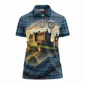 MacCorquodale (McCorquodale) Tartan Family Crest Women's Polo Shirt with Scottish Ancient Castle Style Women - Tartan Vibes Clothing
