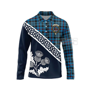 MacCorquodale (McCorquodale) Tartan Long Sleeve Polo Shirt Featuring Thistle and Scotland Map Unisex - Tartan Vibes Clothing