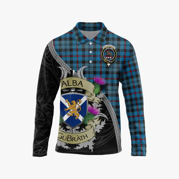 MacCorquodale (McCorquodale) Tartan Family Crest Long Sleeve Polo Shirt Lion Rampant Royal Thistle Shield Celtic Inspired Unisex - Tartan Vibes Clothing